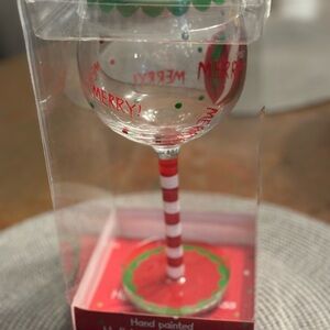 Christmas Festive Hand-Painted Wine Glass